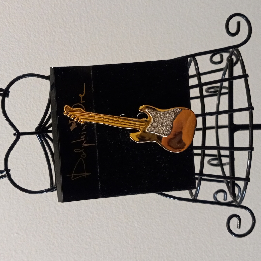 FLASH SALE! 18k plated Dolphin Ore Electric Guitar  Pin